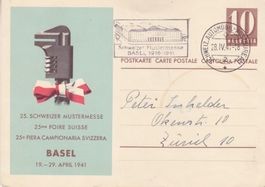 Jubiläums Postkarte 25. Schweizer Mustermesse 1916-1941