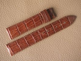 Leder-Uhrenband Pierre Cardin 18mm NOS Kroko-Prägung braun