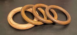 4x Armband Armreif Holz - Boho Nature Hippie Vintage 🌿