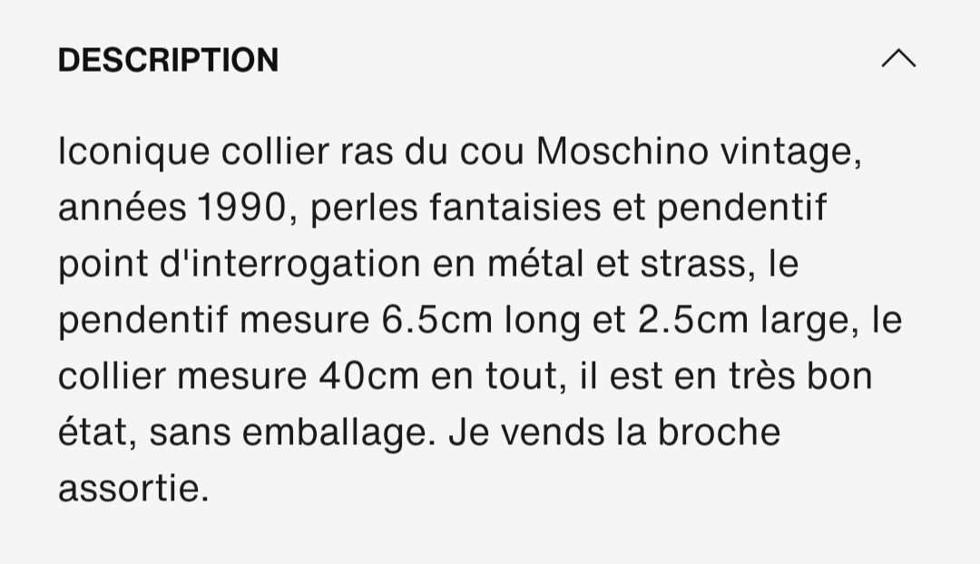 Moschino Catenine: Emblématique collier Moschino – Usato da Chêne-Bourg venduto da chsandra34 5