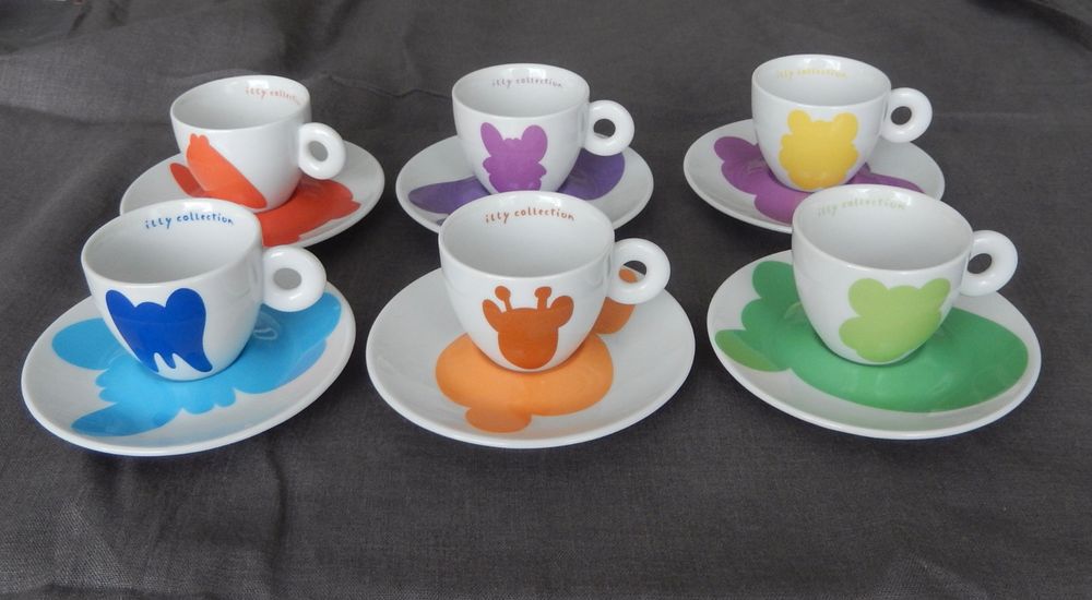 ILLY COLLECTION 2001 6 ESPRESSO TASSEN ILLY CUPS JEFF KOONS Kaufen