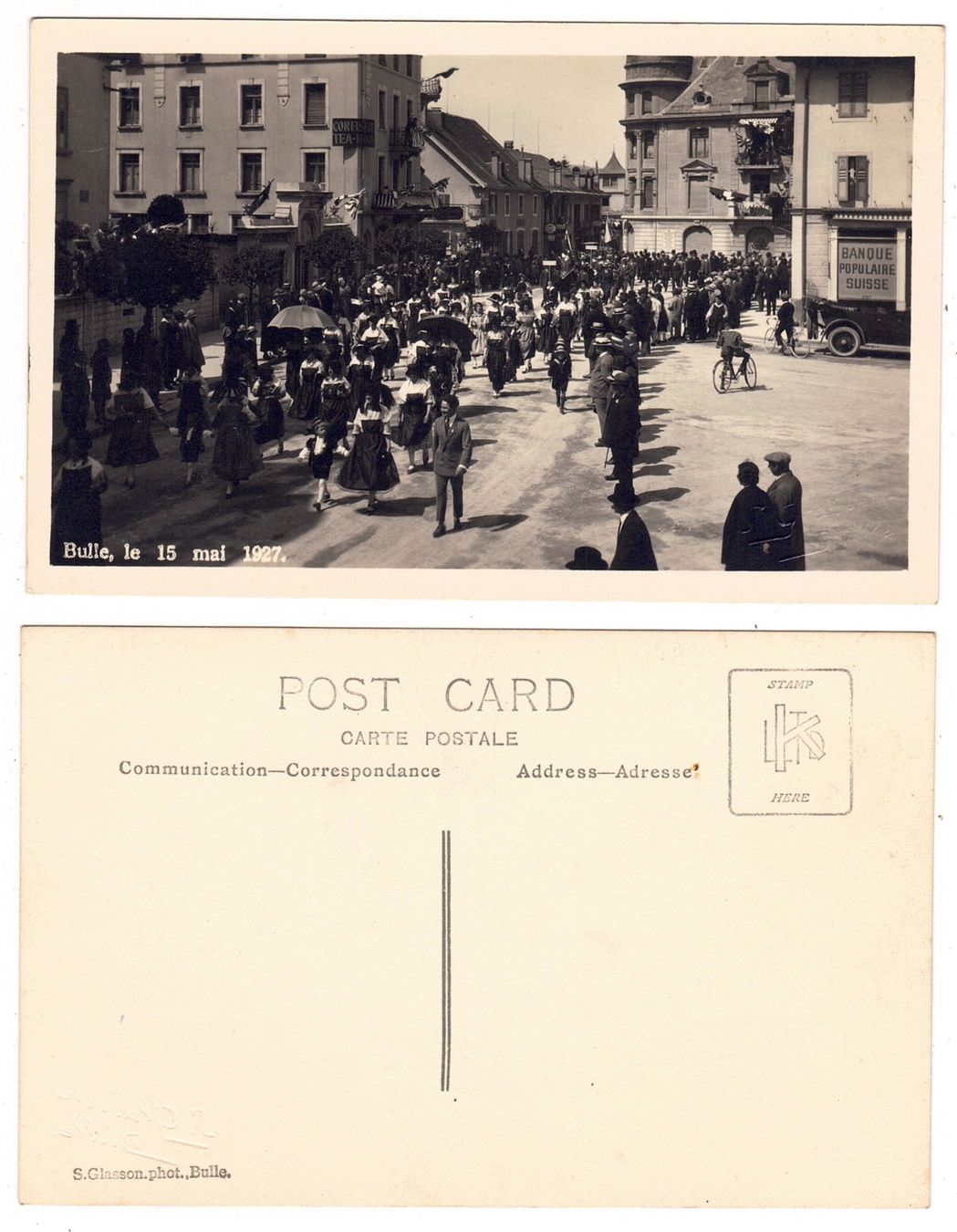 Cartoline postali: Bulle le 15 mai 1927 – Usato da La Tour-de-Peilz venduto da amjust