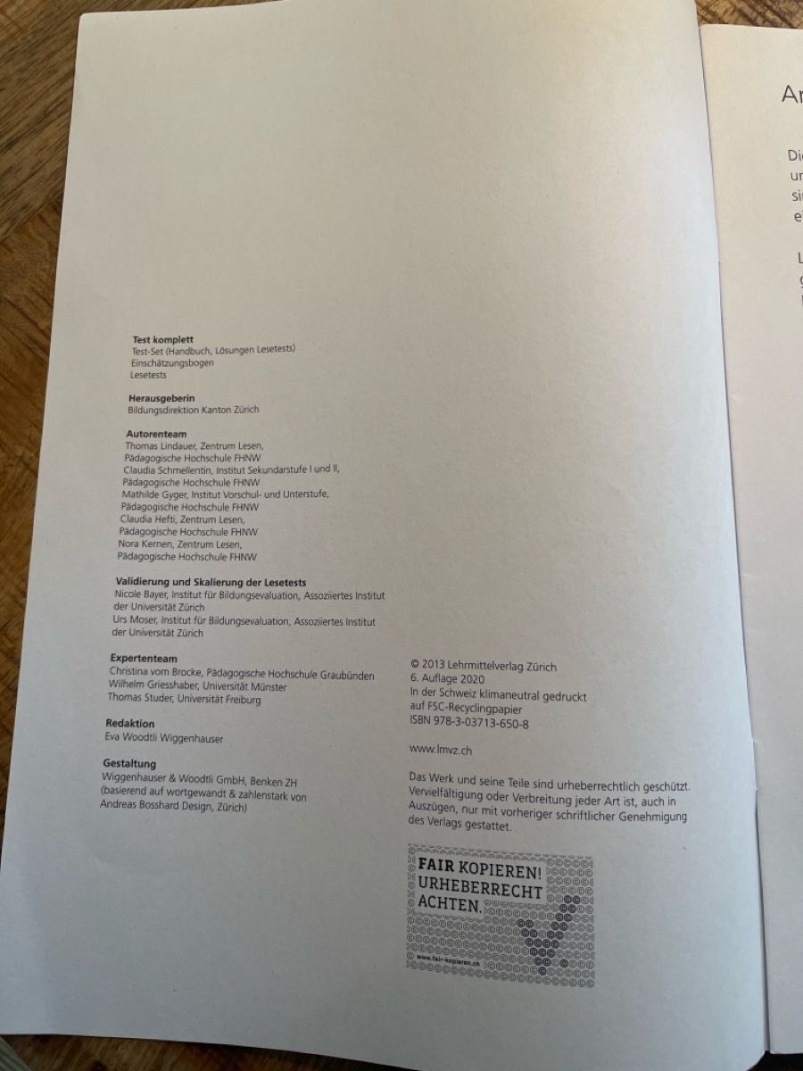 Libri: Lesetest 3./4. Klasse – Usato da Volketswil venduto da jtu_buchde 1