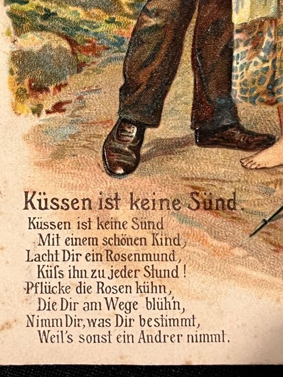 Holz-Postkarte „Küssen Ist Die Sprache Der Liebe“ – DIN A6, 105x148 Mm, Aus Echtholz – Beschreibbar & Einzigartig