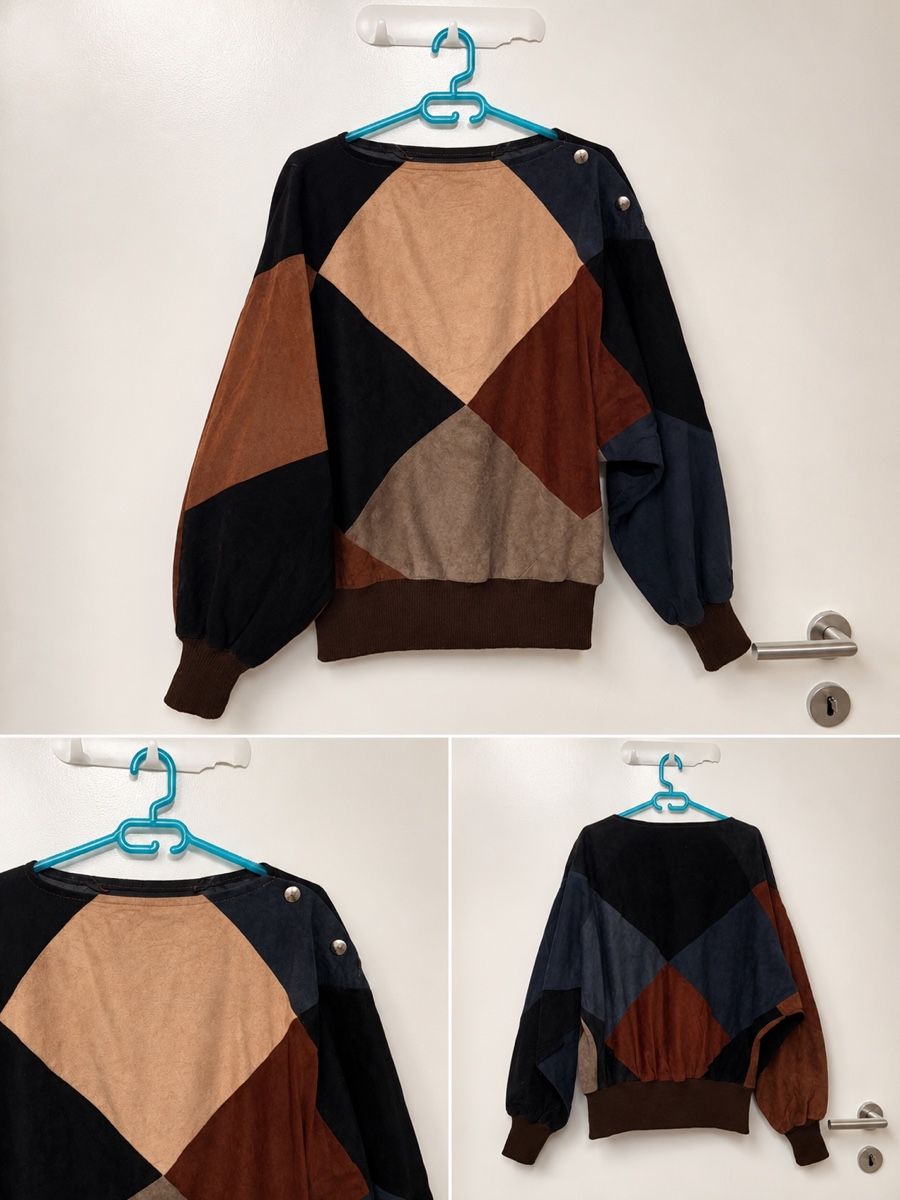Maglioni & Felpe: Pull ample motif losanges marron, noir, bleu - Taille S/M – Nuovo (secondo la descrizione) da Bramois venduto da Inarretable.co