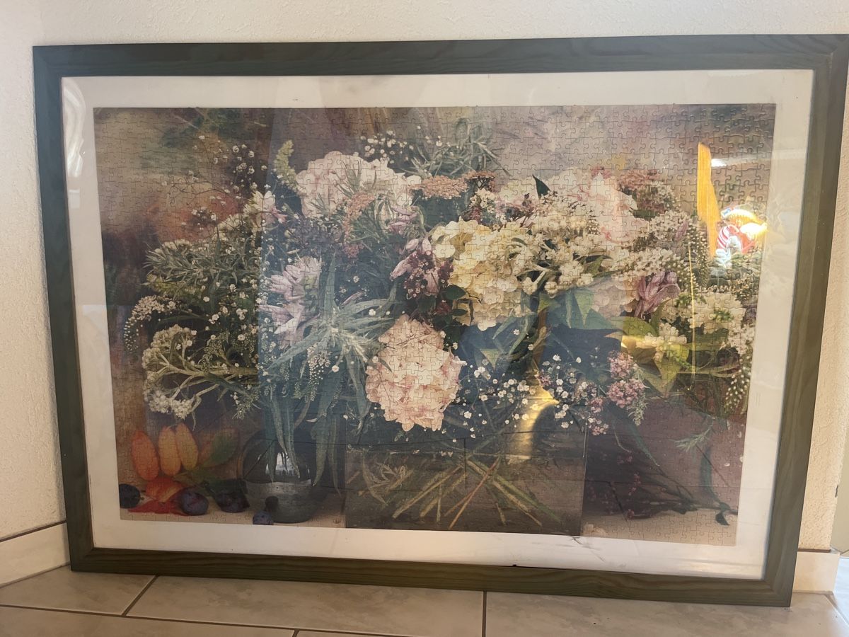Poster & Bilder: Gerahmtes Puzzle Blumenbild 108x80cm – Gebraucht aus Kaisten von saleforfun