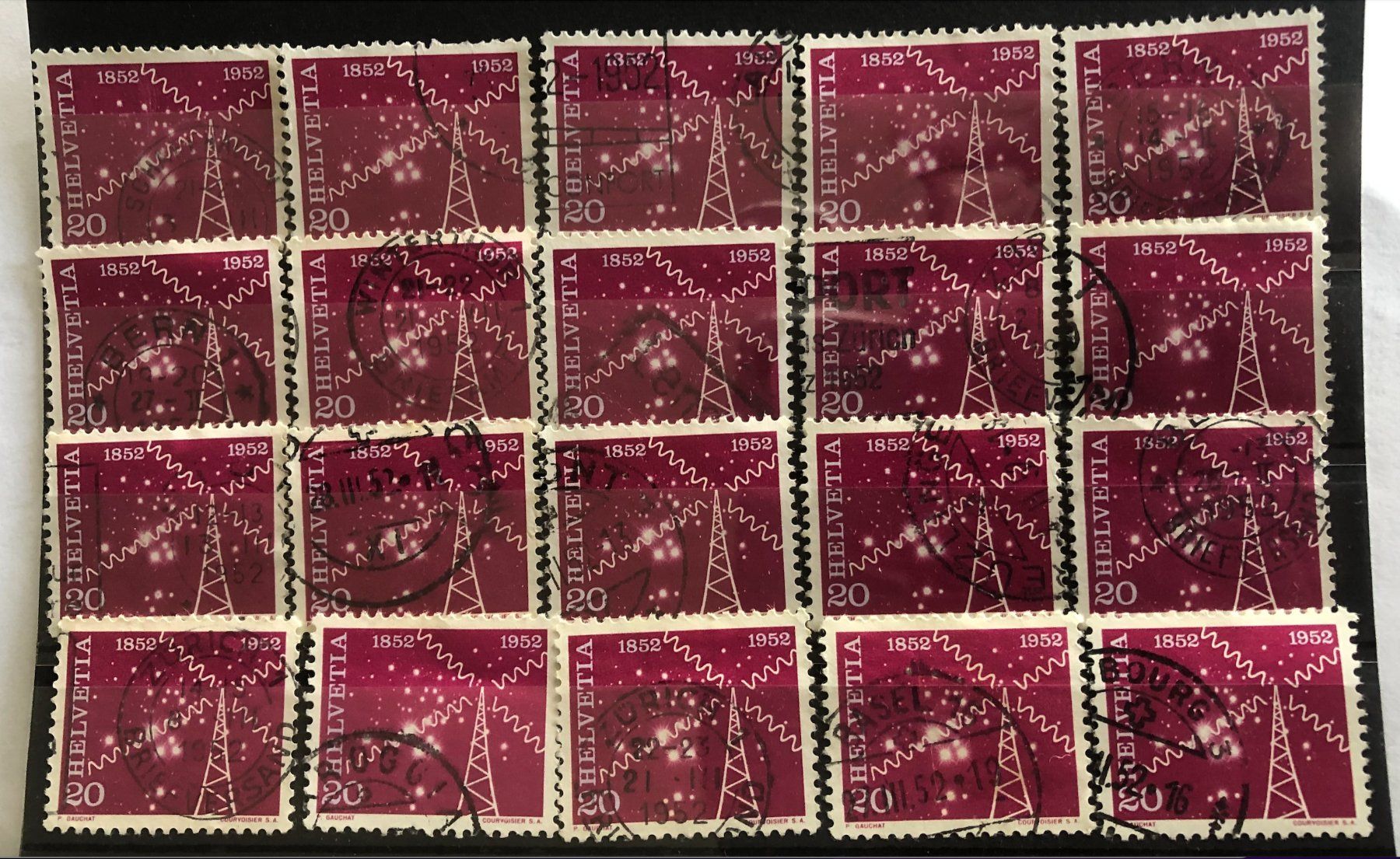Tutti i francobolli: Nr.311 Steckkarte mit Stempel – Usato da Aarau venduto da Billa007