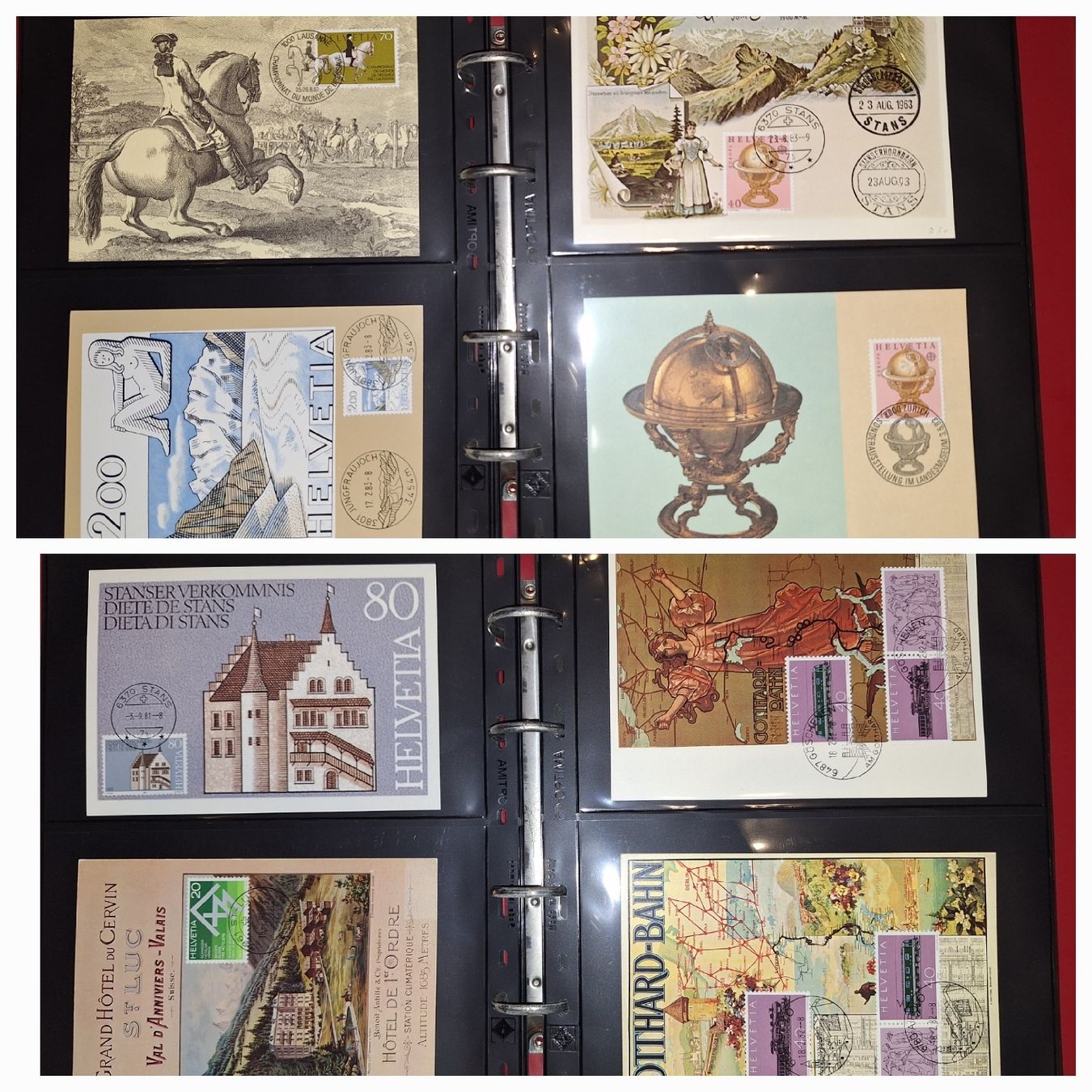 Alle Briefmarken: Maximumkarten und div. 113Stk. schweiz / Liechtenstein – Gebraucht aus Balgach von SIMEON27 5