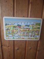 Bauernmalerei Sommer Bild Kuhe Haus Ziegen Mädchen * 15*