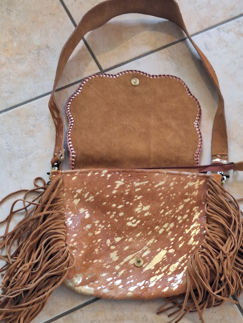 Borse da donna: Ledertasche Handmade,Pajetten,Vergoldung – Nuovo (secondo la descrizione) da Rheinfelden venduto da Cleopatra2000 6