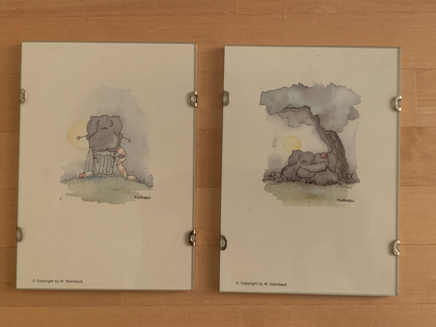 Posters & Illustrations: 2 Elephanten Bilder W.Steinbeck – D'occasion à Zürich par MeineBilderkiste