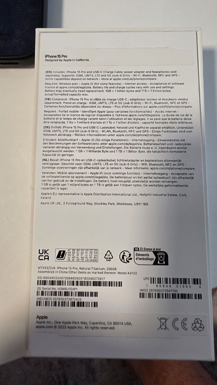 Apple Handys / Smartphones: iPhone 15 Pro Natural Titanium 256GB  mit Hülle – Gebraucht aus Zürich von saj_sx6h 4