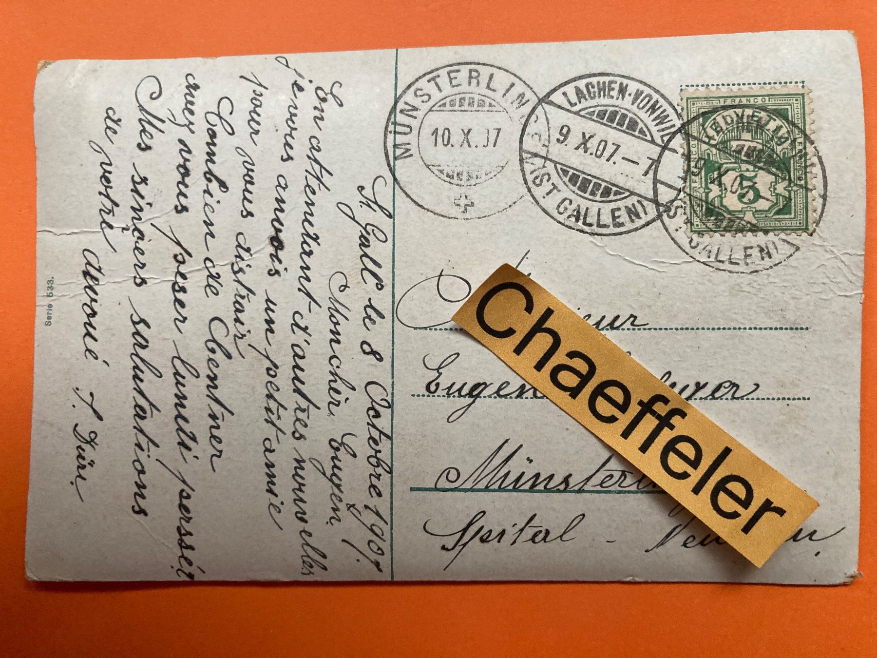 Cartoline postali: 1907 Postkarte: Kinder mit Nachthafen – Usato da Zürich venduto da Chaeffeler 1