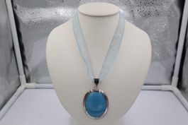 Grosser Silber Anhänger Türkis blauer Stein, rein Silber