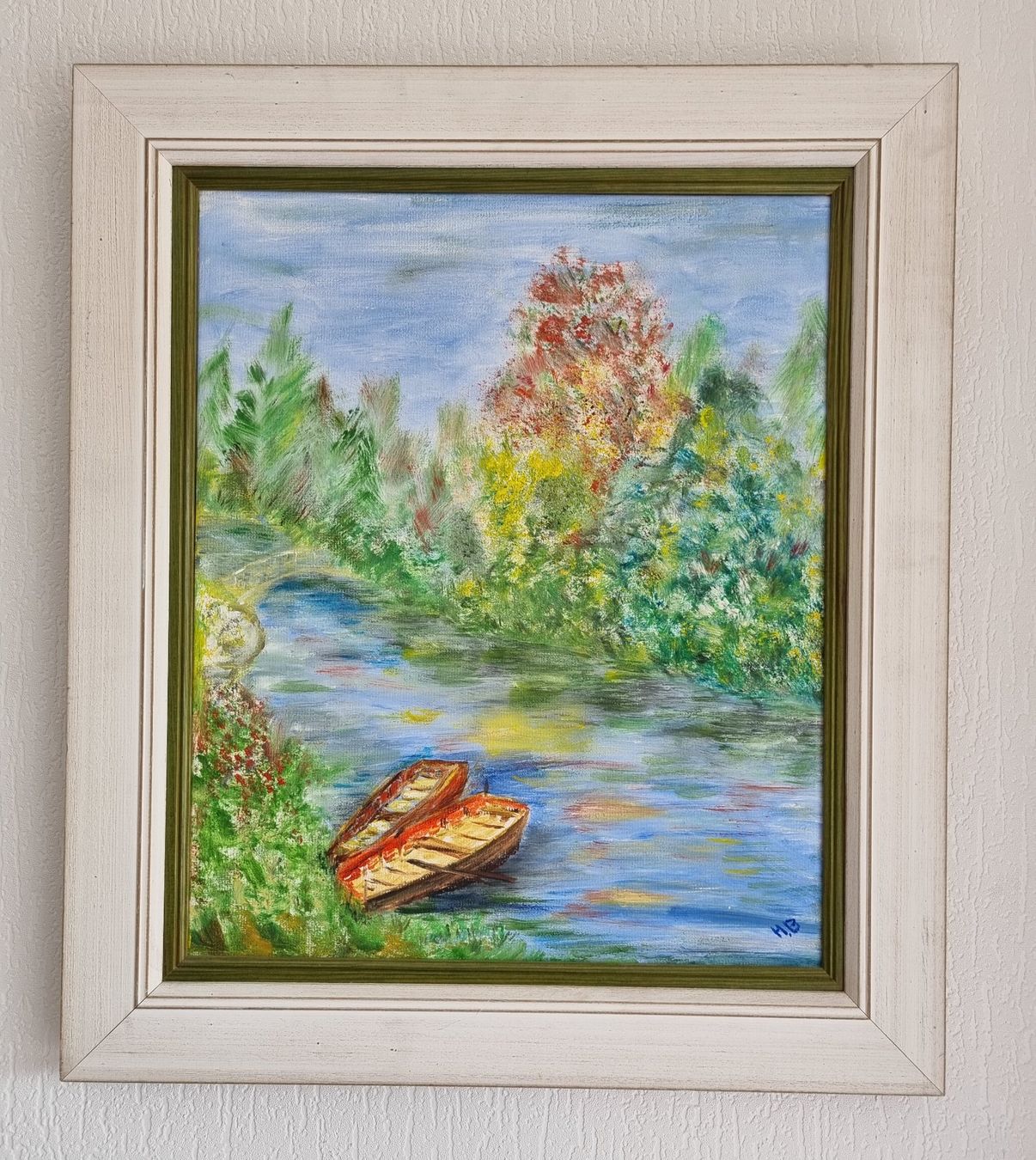 Tele & Cornici: Lumineuse toile de paysage, signée – Usato da Grand-Lancy venduto da Evelyne010