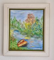 Lumineuse toile de paysage, signée