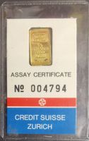 1g Goldbarren Credit Suisse Original verschweisst
