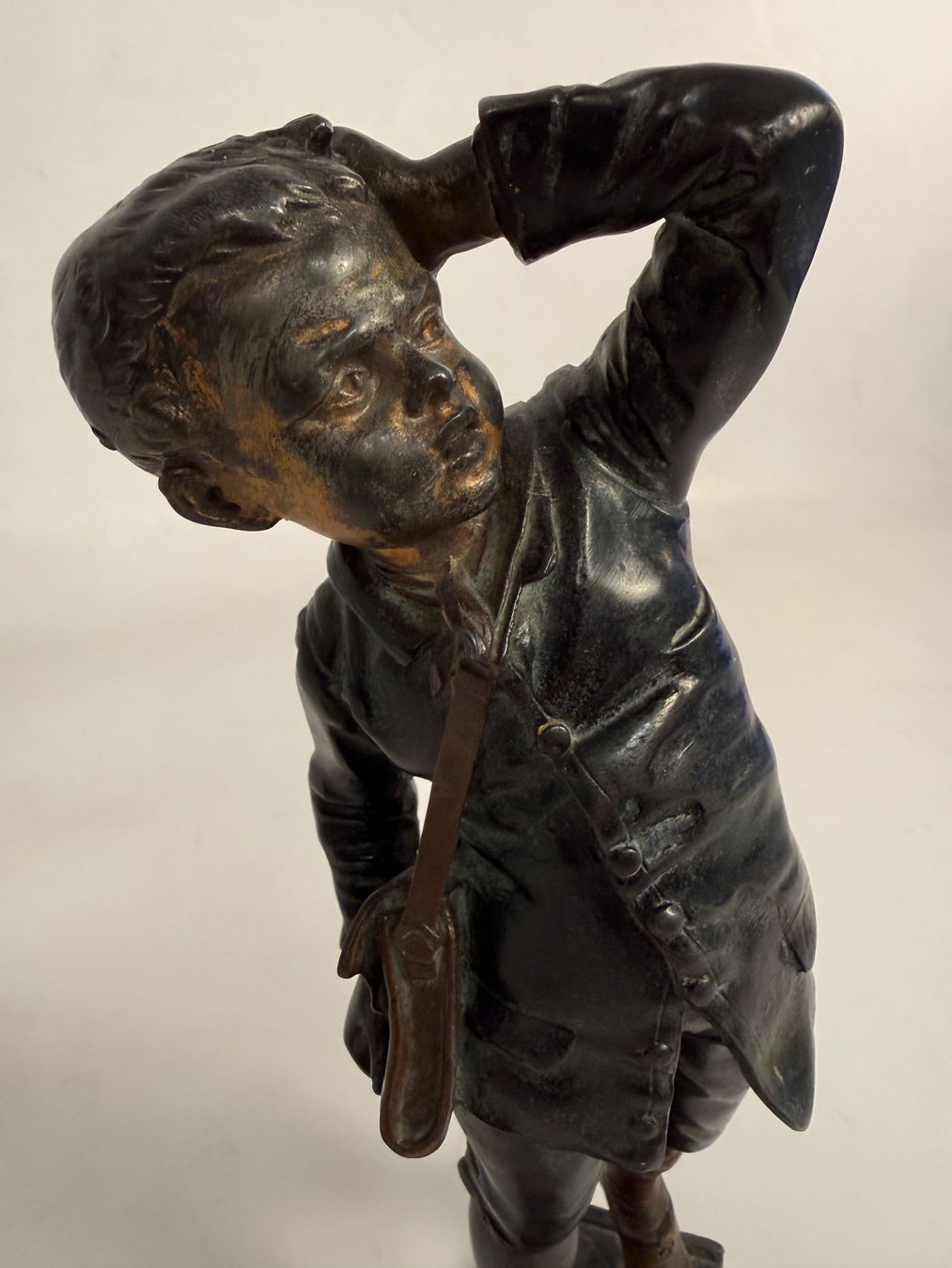 Statuette: Antike signierte Figur E. Bouret auf Marmorsockel – Usato da Itingen venduto da uhu777 4