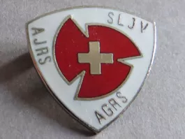 ALTES ABZEICHEN BROSCHE AJRS AGRS SLJV, SCWEIZ KREUZ