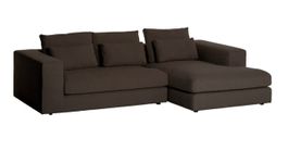 Ecksofa Stoff dunkelbraun