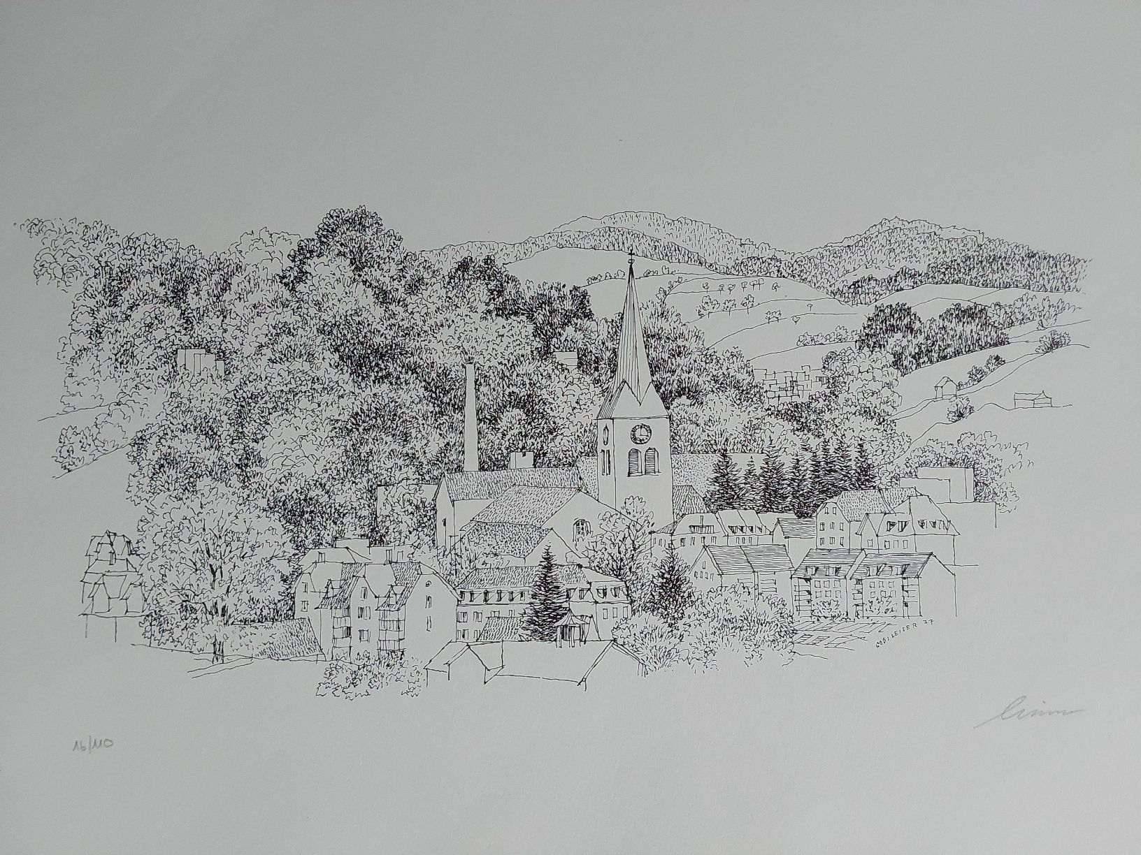 Grafiken & Lithographien: St.Gallen. Litho 16/110 Godi Leiser. Handsigniert. – Gebraucht aus Steinach von Chilli1957 5