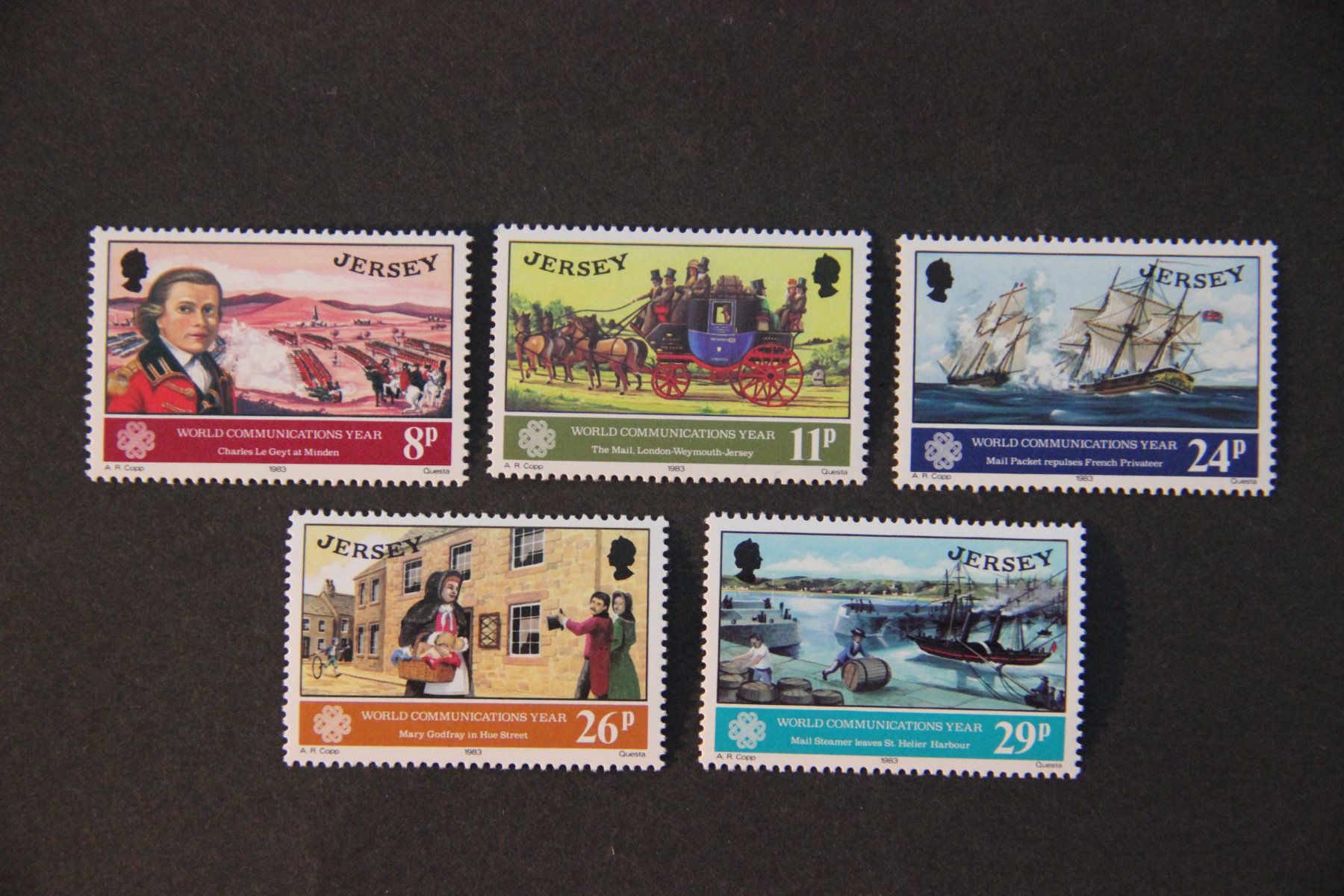 Alle Briefmarken: Jersey 1983 - World Communications year** – Neu (gemäss Beschreibung) aus Jona von Southafrica07