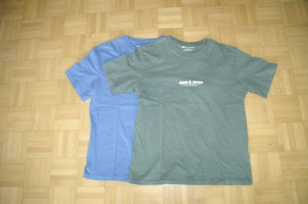 2 Herren T-Shirts von Jack&Jones, Gr. XS, grün & blau