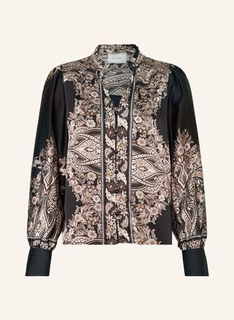 Neo Noir Satinbluse m. Paisley-Muster in schwarz Gr.38