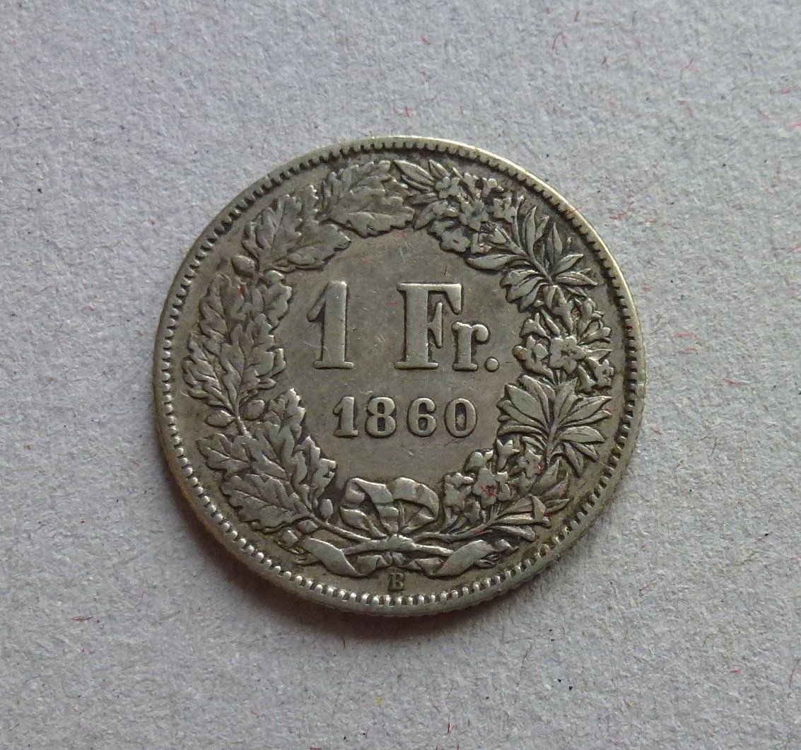 Tutti le monete: Schweiz ++ 1.- Franken 1860 – Usato da Walkringen venduto da Casablanca777