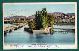 Genève et le Mont-Blanc, 1905, gelaufen