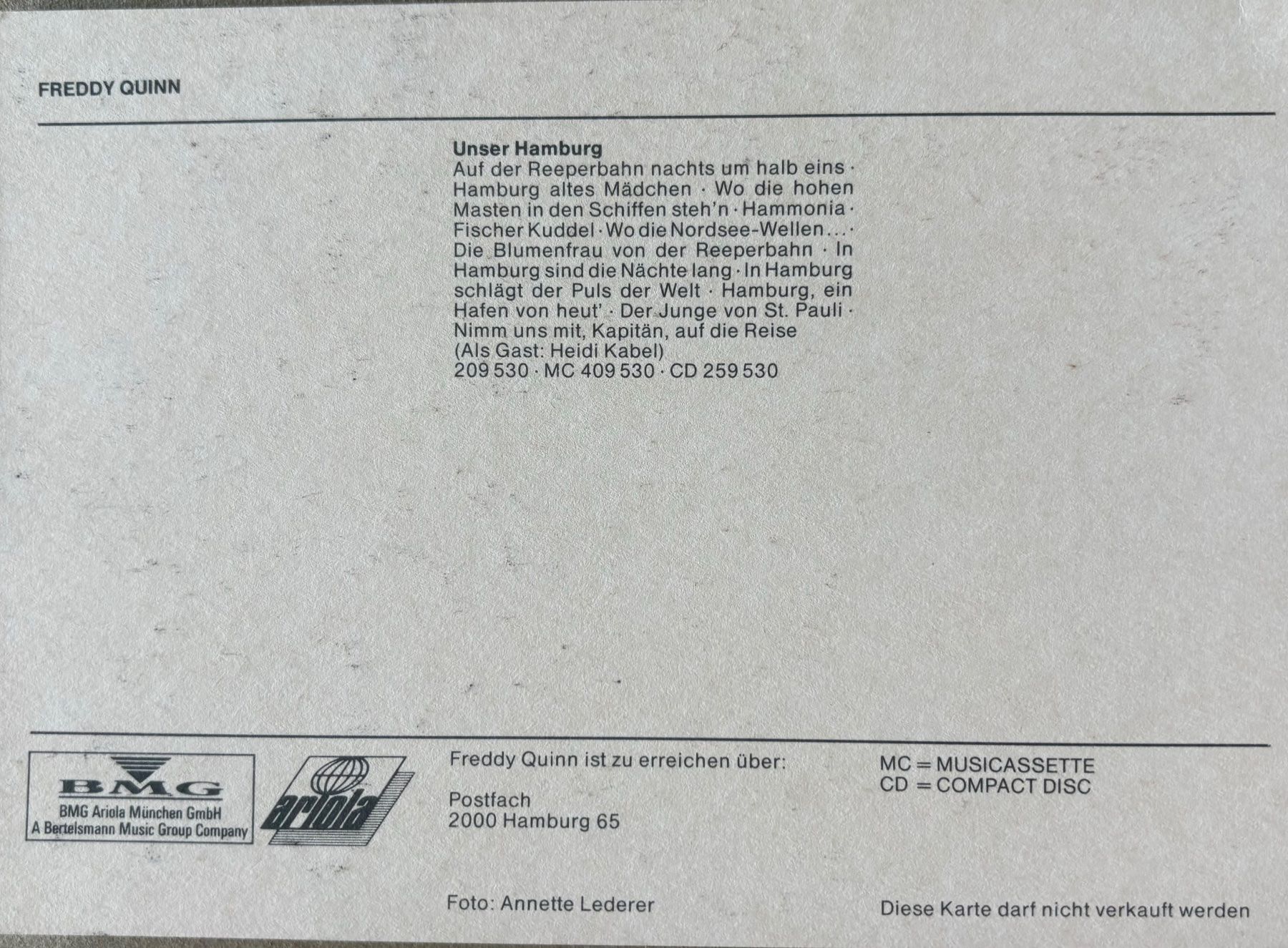 Autogramme: Freddy Quinn, Musik, Autogramm – Gebraucht aus Frauenfeld von Merk52 1