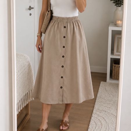 Rock beige mit Knopfleiste wie neu