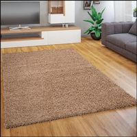 XXL Grösse! 190x280 Teppich Hochflor Shaggy Flauschig Beige