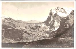 Blick auf GRINDELWALD & WETTERHORN - Kleine Scheidegg  1925