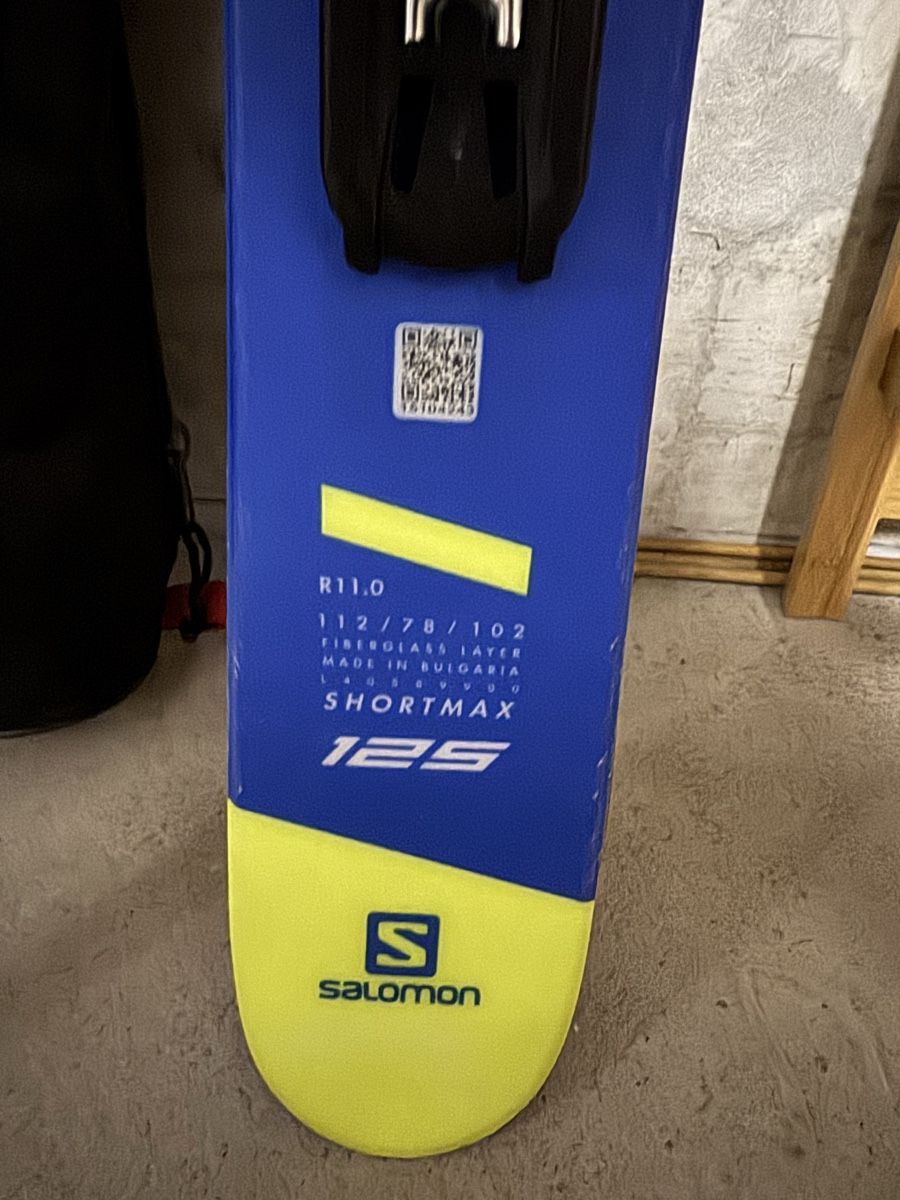 Salomon Sci: Salomon Shortmax 125 cm inkl. Bindung & Tasche – Usato da Basel venduto da kat_2ksh 1