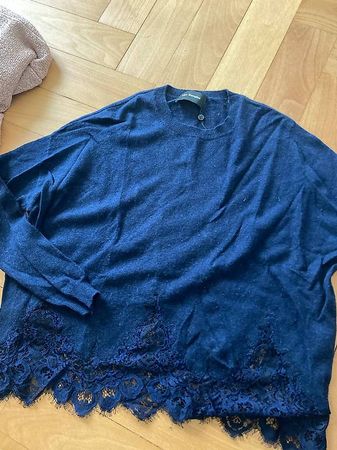 Blauer Pullover mit Spitze von Kooples Gr. S