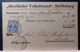 Oberländer Volksfreund, Steffisburg, Thun, 1906 gelaufen