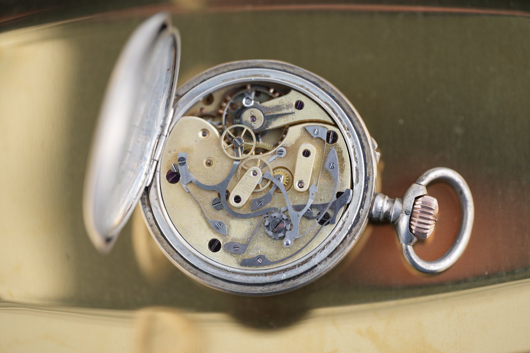 Uhren: Taschenuhr Chronograph Silber – Defekt aus Basel von Vip24 3