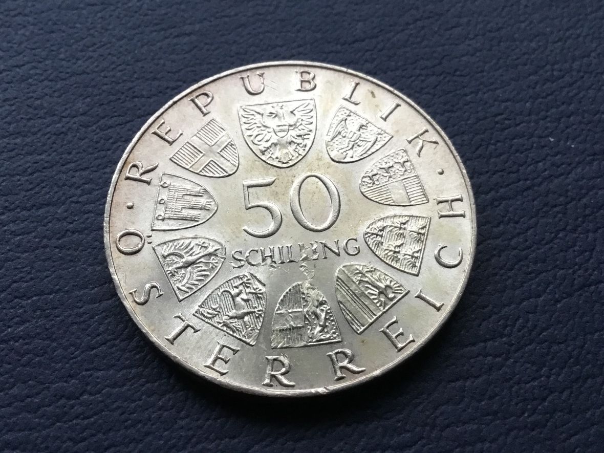 Tutti le monete: 50 Schilling 1973 Dr.Theodor Körner – Usato da St. Margrethen SG venduto da alfapeugeot10 2
