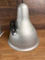Vintage Industrie Lampe Silber Metall