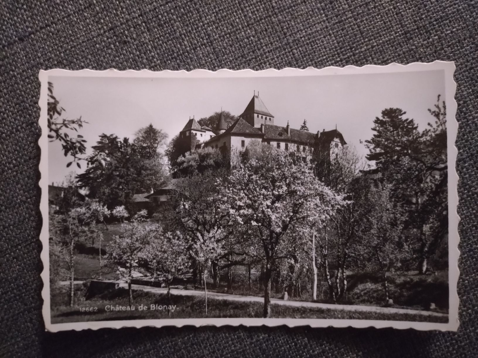 Ansichtskarten: Carte postale Château de Blonay 1955 Pro Patria Vaud – Gebraucht aus Farvagny-le-Grand von LaCaverne