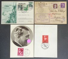DEUTSCHES REICH: 4 Karten aus 1937–1944
