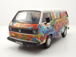 VW T3 Lieferwagen 1979-1990 weiss / Graffiti-Decor      1:24