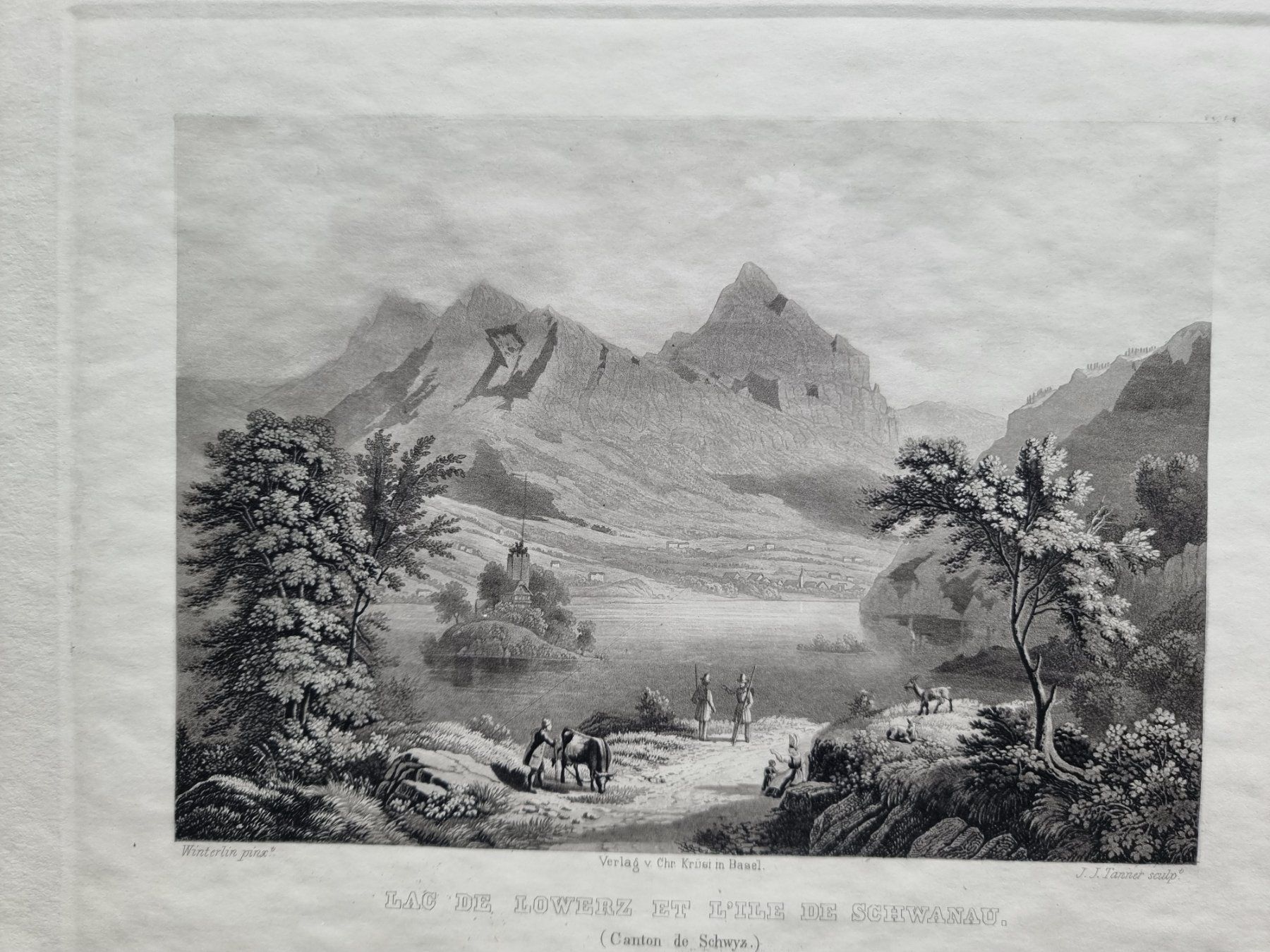 Incisioni: LAUERZERSEE STAHLSTICH BLATTGRÖSSE CA.34X25CM – Usato da Gersau venduto da grafik-kunst