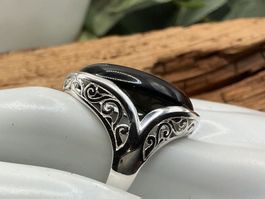 Statementring Onyx in Sterlingsilber, Gr.9