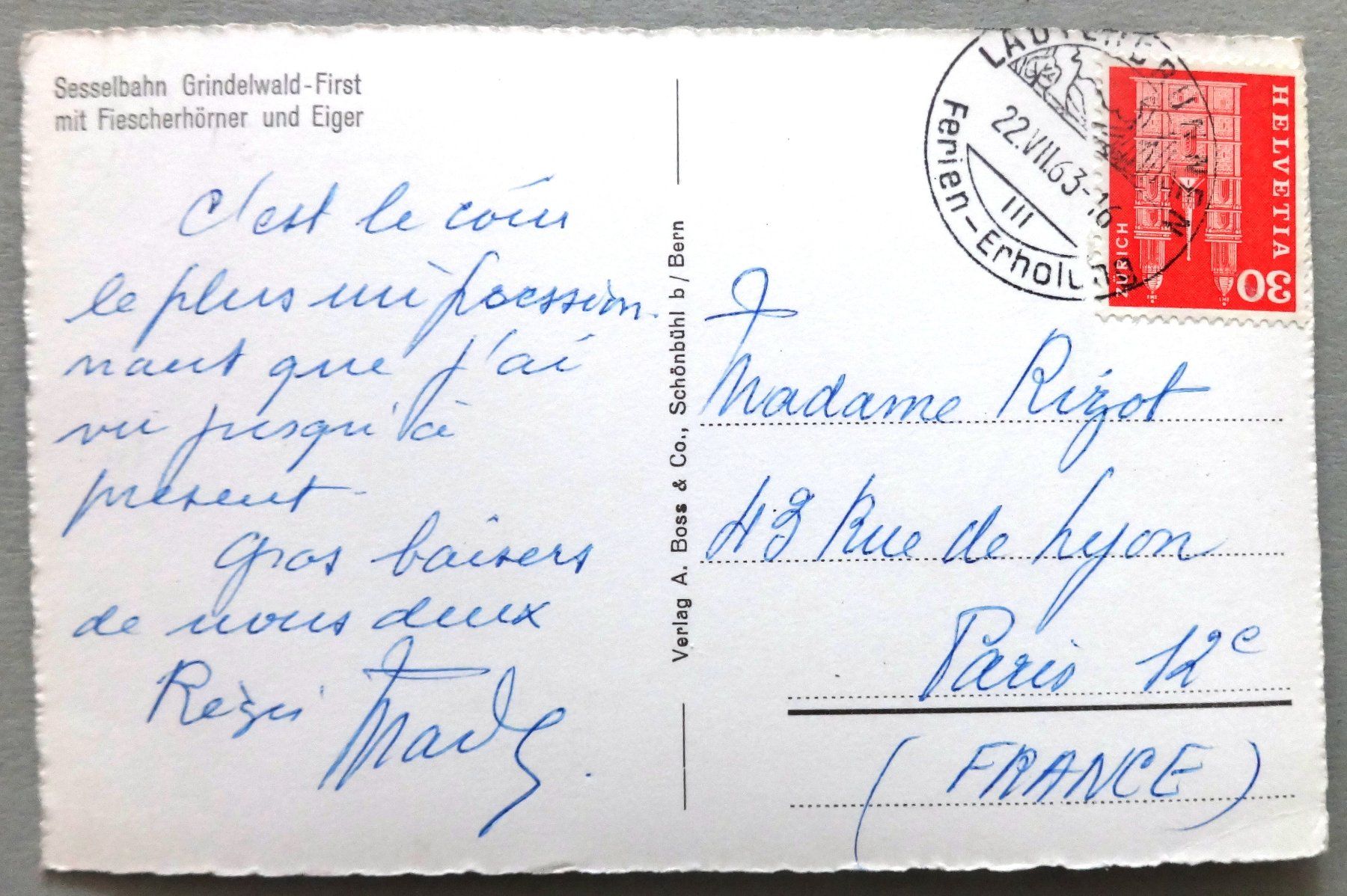 Ansichtskarten: Sesselbahn Grindelwald-First – Gebraucht aus Fétigny von Billy2miny 1
