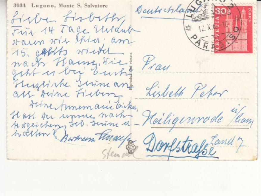 Cartoline postali: Lugano 1962 – Usato da Bürglen TG venduto da StampGraf 1