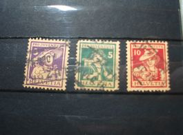 Satz Pro Juventute 1916, gestempelt