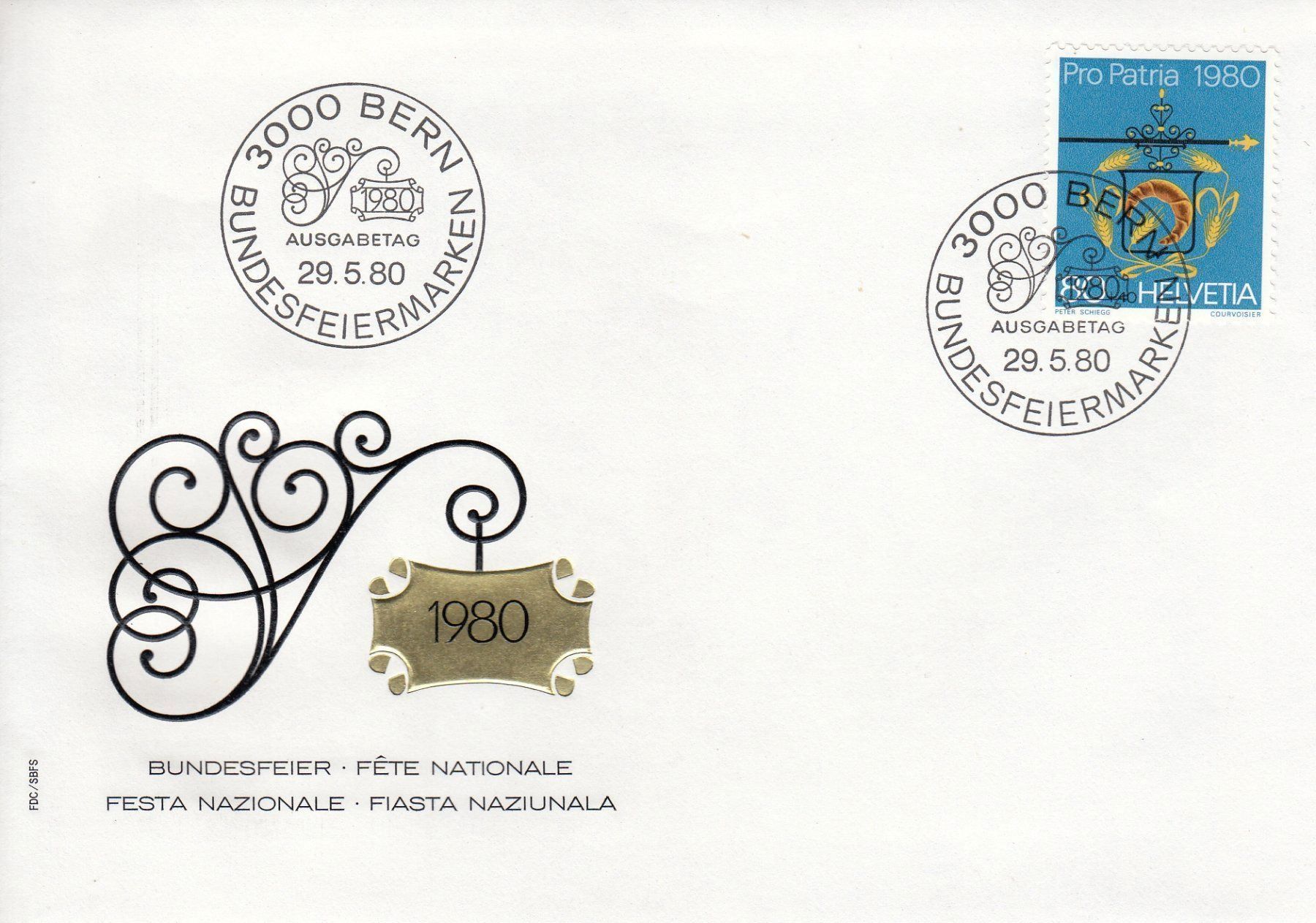 Tutti i francobolli: Pro Patria 1980 4 FDC – Usato da Spreitenbach venduto da Mustang_1105 3