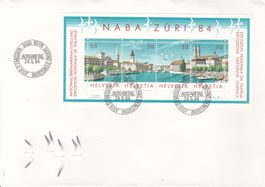 5 Naba Züri 84 Couverts mit 5 diversen Stempeln, s. Text